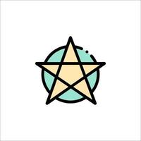 A pentagram icon in a circle vector