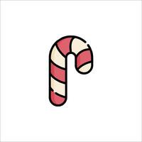 A candy cane icon on a white background vector