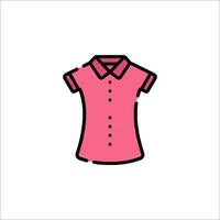 A pink shirt with a button on the front vector