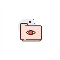 An eye icon on a folder vector