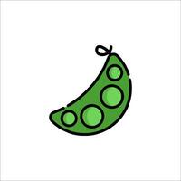 A green pea pod icon on a white background vector