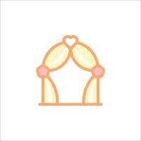 A wedding arch with a heart in the middle vector
