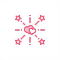 A pink heart with stars around it vector