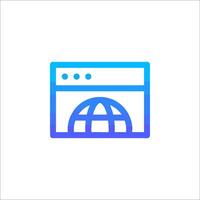 A blue and purple icon of a web page vector
