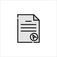 A document icon with a circle and a letter vector