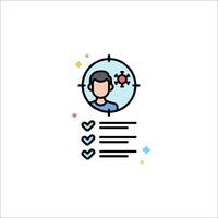 A person is looking at a checklist icon vector