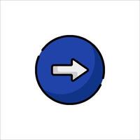 A blue circle with an arrow pointing in the direction of the arrow vector