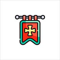 A red banner with a cross on it vector