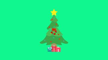 Christmas Tree with Gifts Animation. Suitable for Christmas and New Year Content. 2d animation 4k. Transparent Background. video