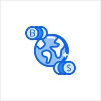 A globe with two dollar signs on it vector