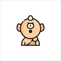 A cartoon character with a big head and a small nose vector