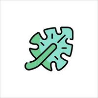 A green leaf icon with a green stem vector