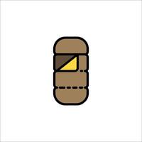 A brown and yellow bag icon on a white background vector