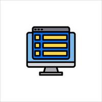 A computer monitor with a check box icon vector