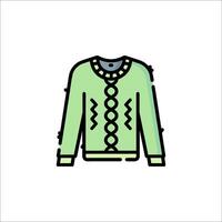 A sweater icon in green color vector