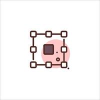 A square with a square in the middle and a circle around it vector