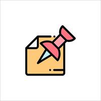 A pin and paper icon on a white background vector