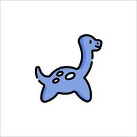 A blue dinosaur with a black outline on a white background vector