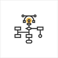 A black and white icon of a computer with a computer on it vector