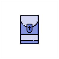 A blue and white bag with an arrow pointing to it vector