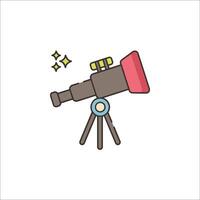 A cartoon telescope icon on a white background vector