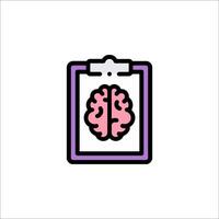 Brain icon in a clipboard illustration vector