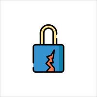 A lock icon with a broken lock vector