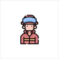 A man in a red jacket and hat vector