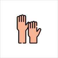 Two hands are holding up their hands vector