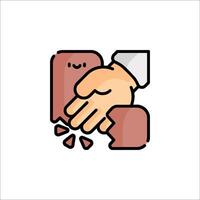 A hand shaking another hand icon vector