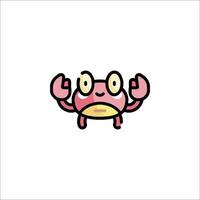 A cartoon crab with a big smile on its face vector