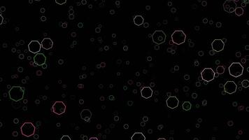 A black background with many different colored circles video