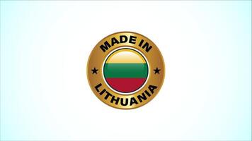 Made In Lithuania Golden Badge Design Animation video