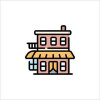 A small building with a window and a door vector