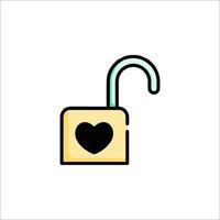 A lock with a heart inside it vector