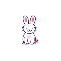 A cute bunny icon with a heart on its head vector