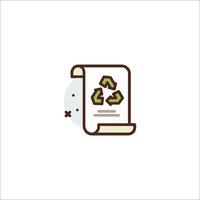 A paper with a recycling symbol on it vector