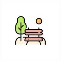 A park bench with a tree in the background vector