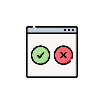 A computer screen with two check marks vector