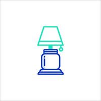 A lamp with a light bulb on top of it vector