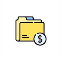A folder with a dollar coin icon vector