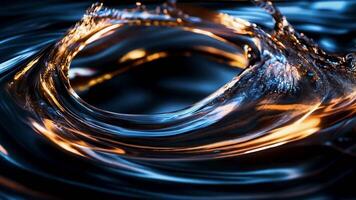 Dynamic Vortex of Blue and Orange Swirling Liquid video