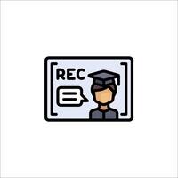 Recording icon with a person in a graduation cap vector