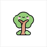 A cute tree with a face and a smile vector