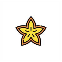 A starfish icon with a yellow and orange color vector