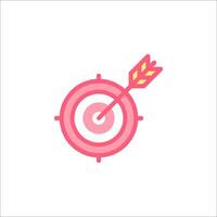 A pink target with an arrow in it vector