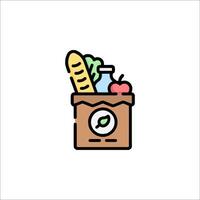 A grocery bag with food and vegetables in it vector