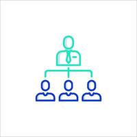 A line icon of people in a hierarchy vector