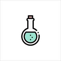 A laboratory flask icon with a green liquid inside vector