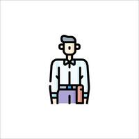 A man in a shirt and tie is standing in front of a white background vector